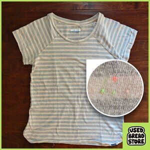 Columbia Rainbow-Speckled Gray Striped Omni-Wick Tshirt Women Medium Workout